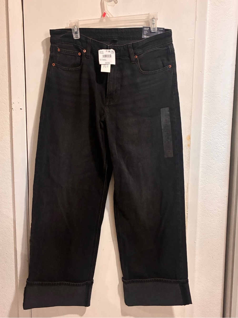 American Eagle Outfitters Black High-Rise Straight Jeans